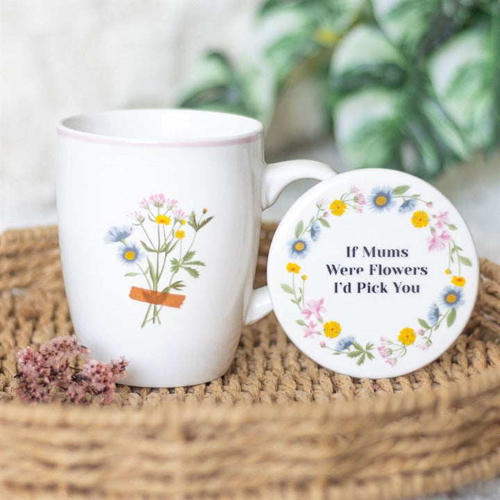 'If Mums Were Flowers' Floral Mug & Coaster Set