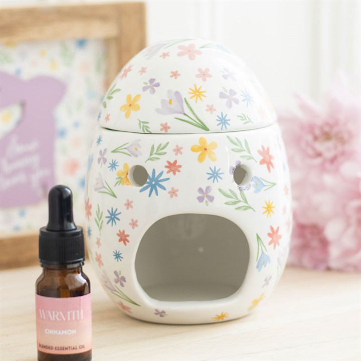 Spring Floral Print Egg Oil Burner/Wax Warmer