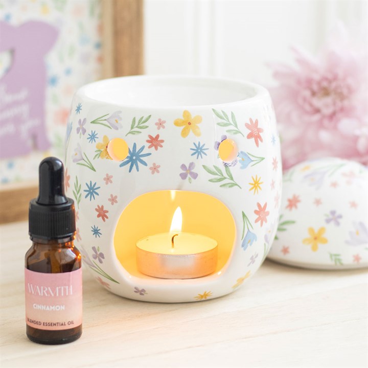 Spring Floral Print Egg Oil Burner/Wax Warmer