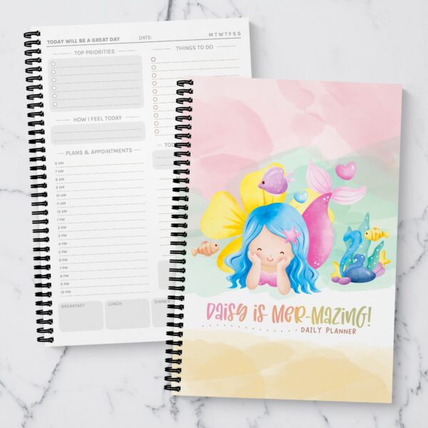 Personalised 'Mer-Mazing' Mermaid A5 Daily Planner