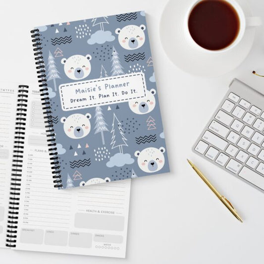 Personalised Winter (Polar) Bear A5 Daily Planner