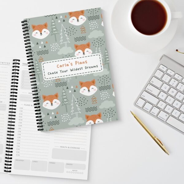 Personalised Forest Fox A5 Daily Planner