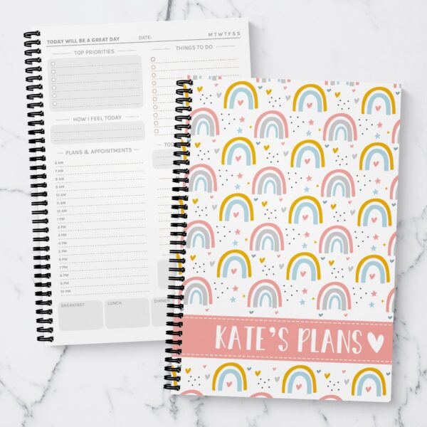 Personalised Rainbow Dreams A5 Daily Planner