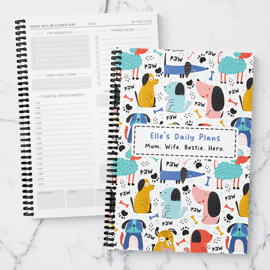 Pawsome Dogs Personalised A5 Daily Planner