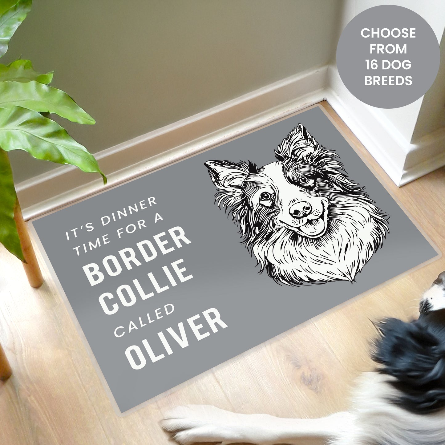 Personalised Dog Breed Food Mat - Choose from 16 Breeds