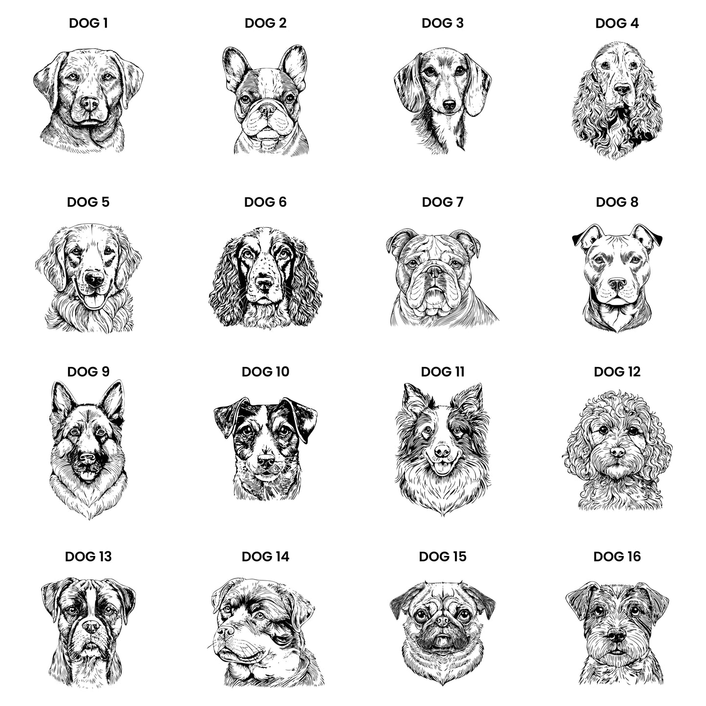 Personalised Dog Breed Framed Print - 16 Breeds and 3 Frame Types available