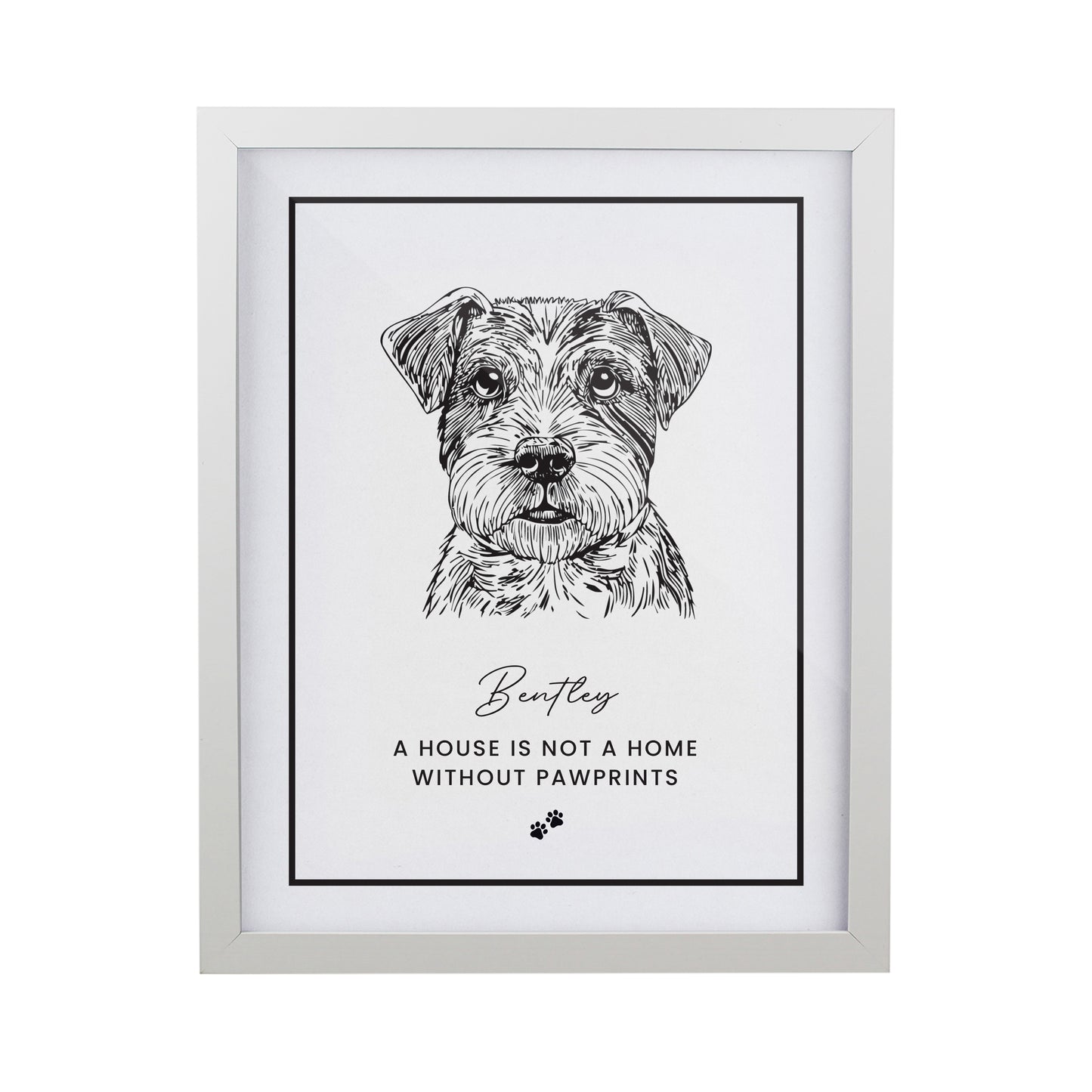 Personalised Dog Breed Framed Print - 16 Breeds and 3 Frame Types available