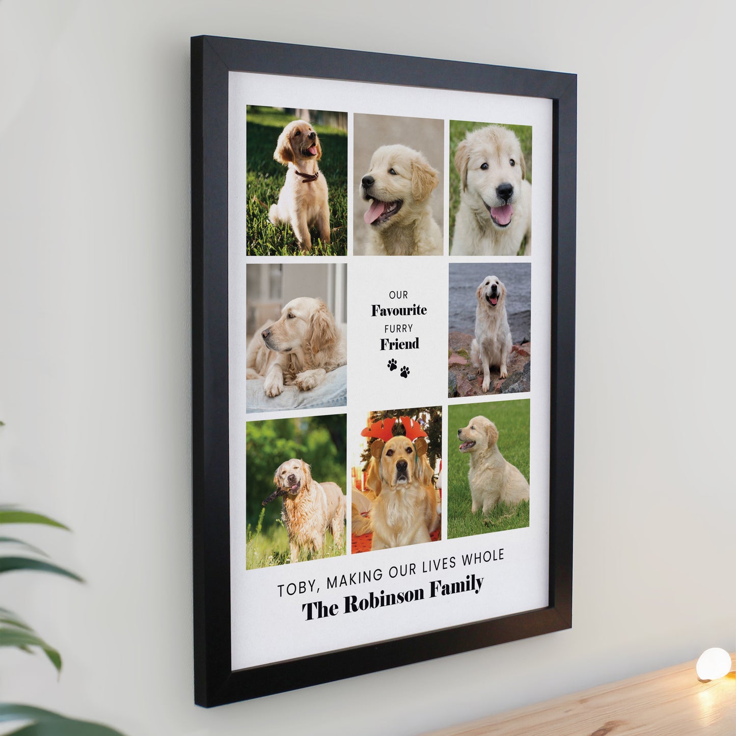 Personalised Pet Multi Photo Upload Framed Print - 3 Frame Designs Available