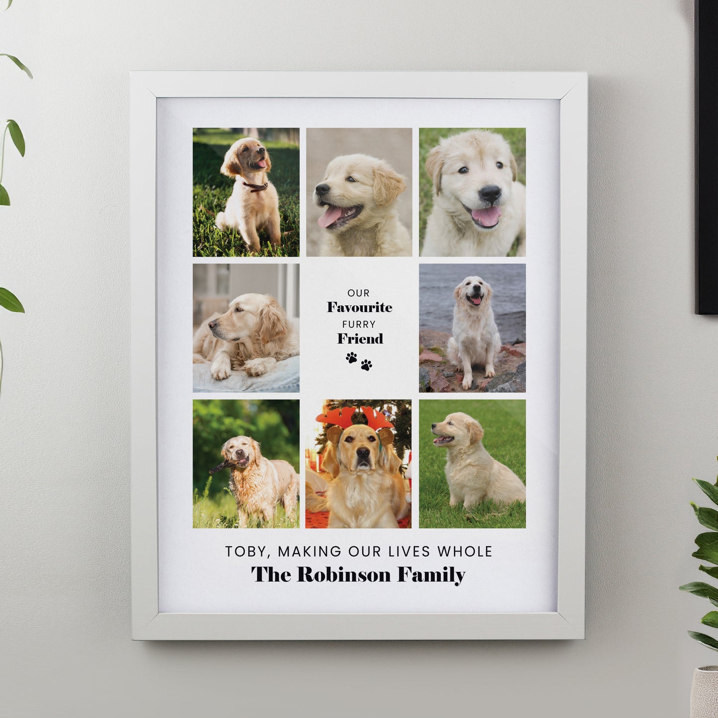 Personalised Pet Multi Photo Upload Framed Print - 3 Frame Designs Available