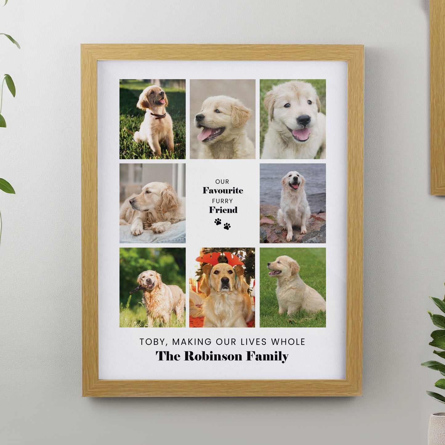 Personalised Pet Multi Photo Upload Framed Print - 3 Frame Designs Available