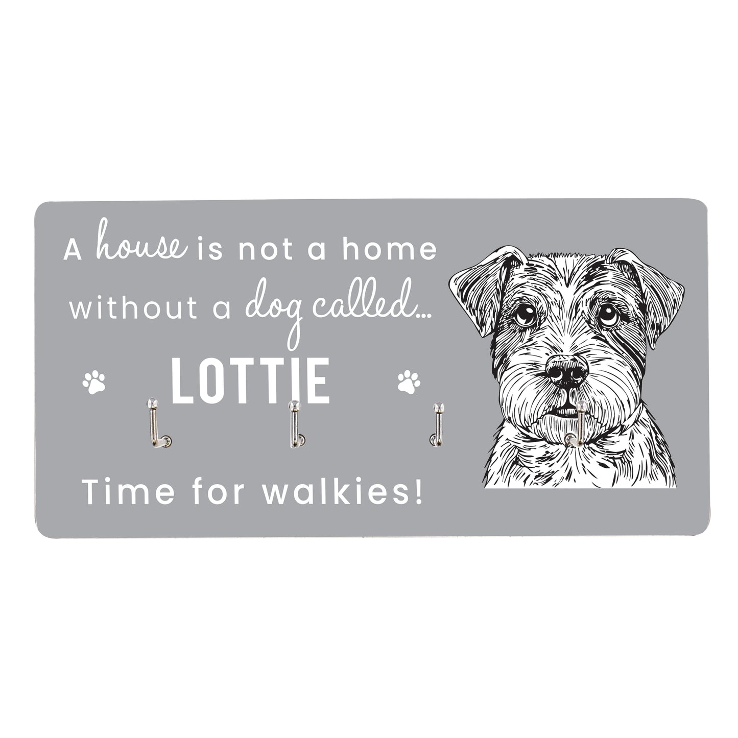 Personalised Dog Breed Wooden Lead Hooks - Choose from 16 Breeds