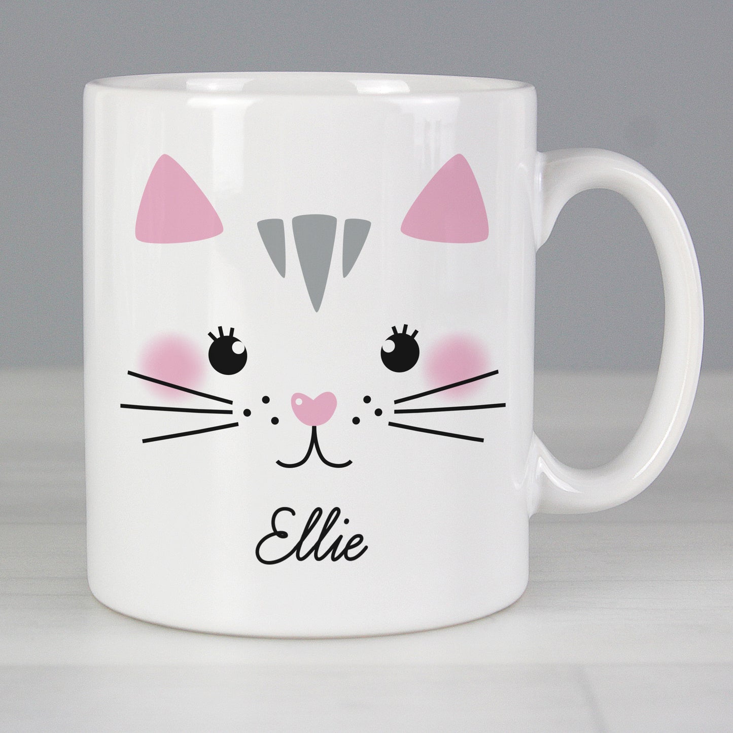 Personalised Cute Cat Face Mug - Updated Design