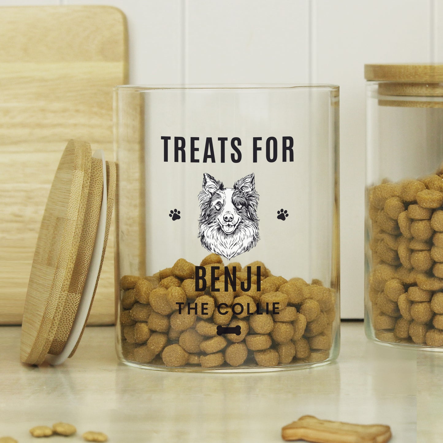 Personalised Dog Breed Glass Treat Jar - Choose from 16 Breeds