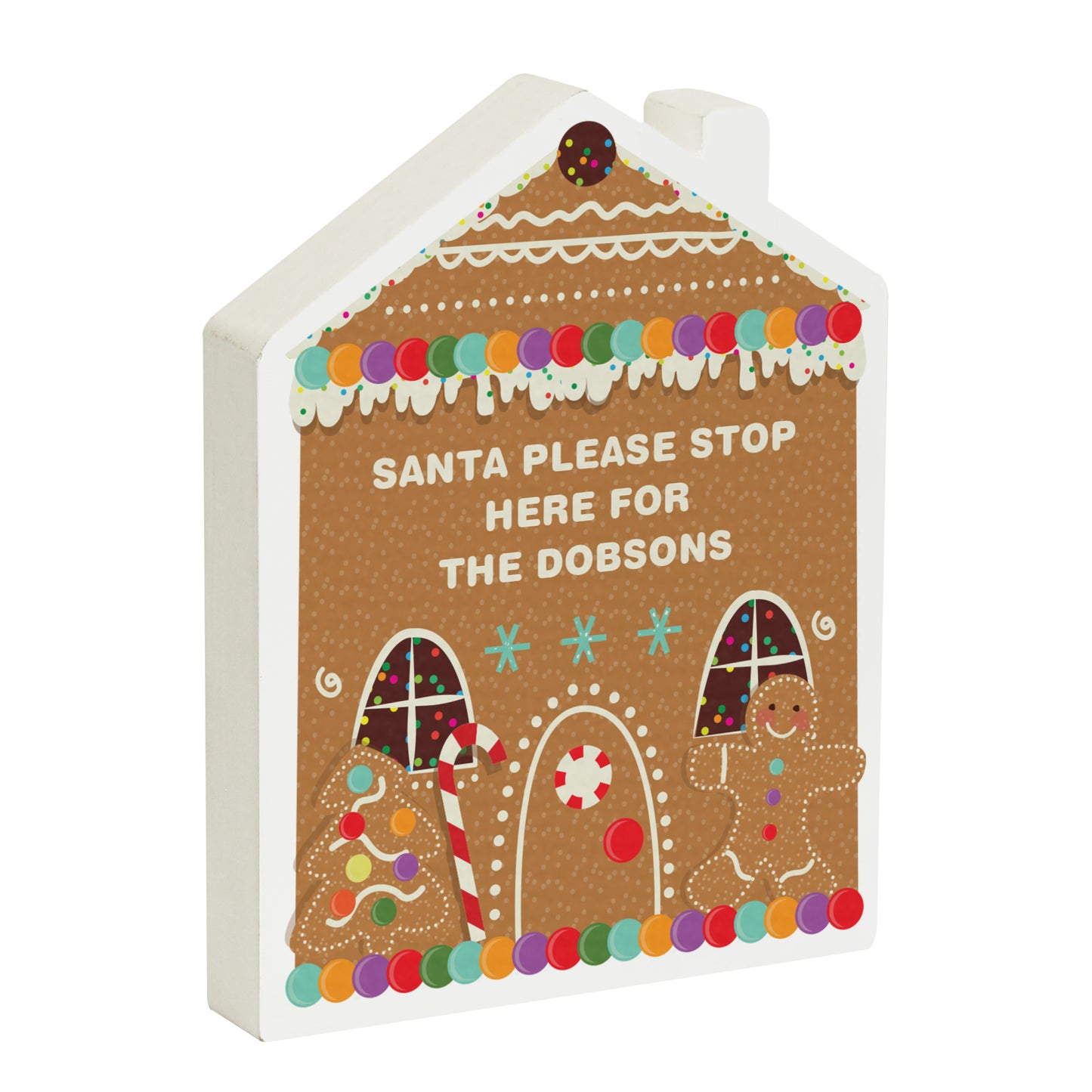 Personalised Christmas Gingerbread House Wooden Ornament