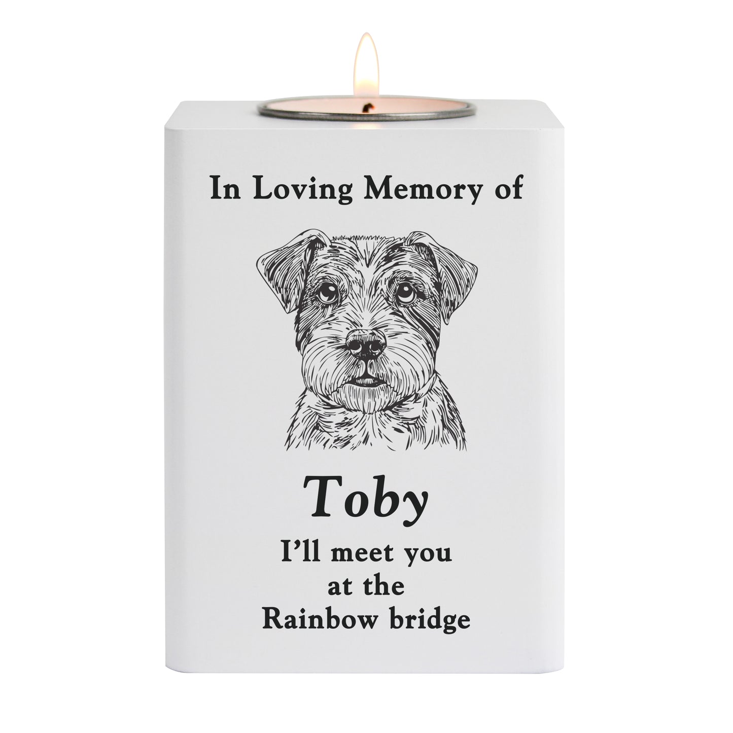 Personalised Dog Breed Memorial Tealight Holder - Choose from 16 Breeds