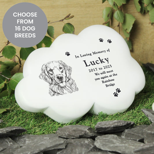 Personalised Dog Breed Garden Memorial Cloud - Choose from 16 Breeds