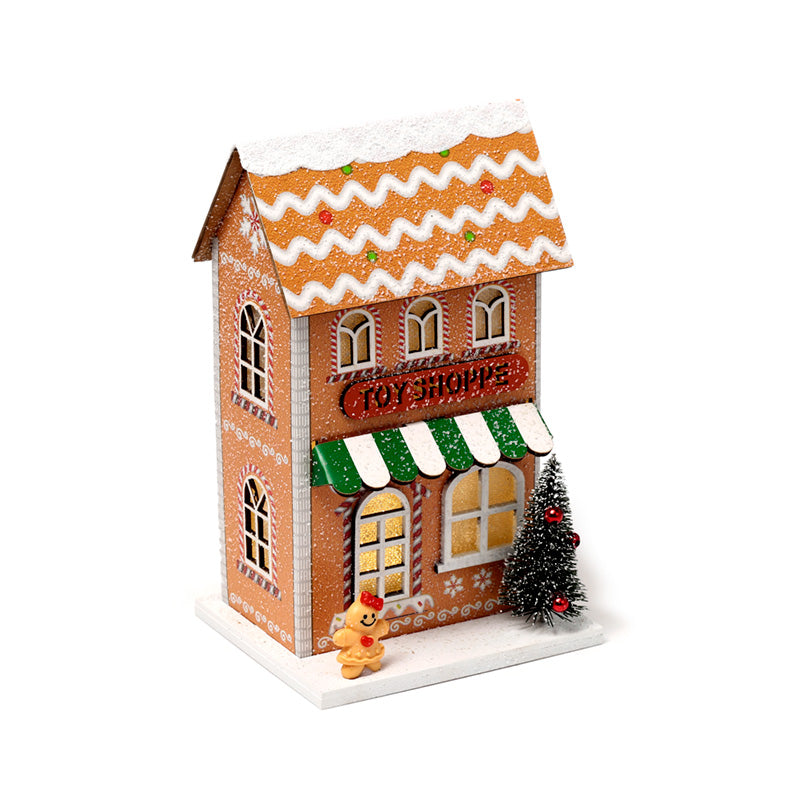 Christmas Gingerbread Toy Shoppe LED Decoration