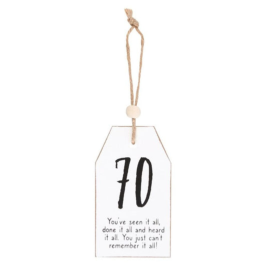 70 Milestone Birthday Hanging Sentiment Wooden Sign