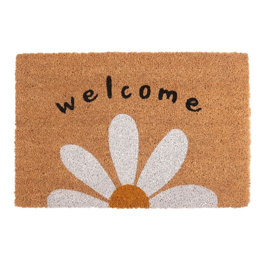 Natural 'Welcome' Daisy Doormat