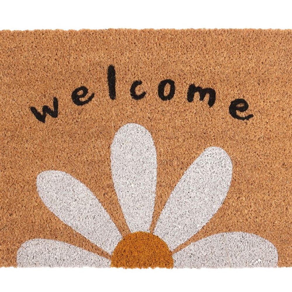 Natural 'Welcome' Daisy Doormat