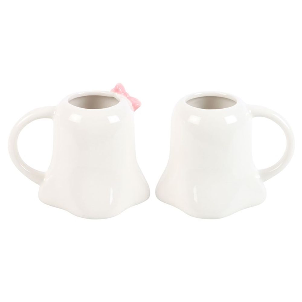 Mr and Mrs Boo Ghost Shaped Mug Gift Set