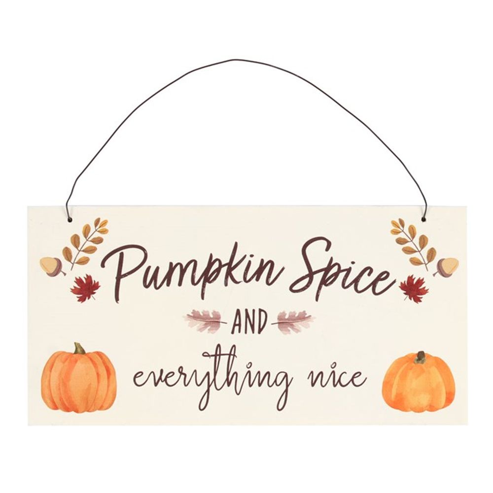 'Pumpkin Spice' Wooden Hanging Sign (20cm)