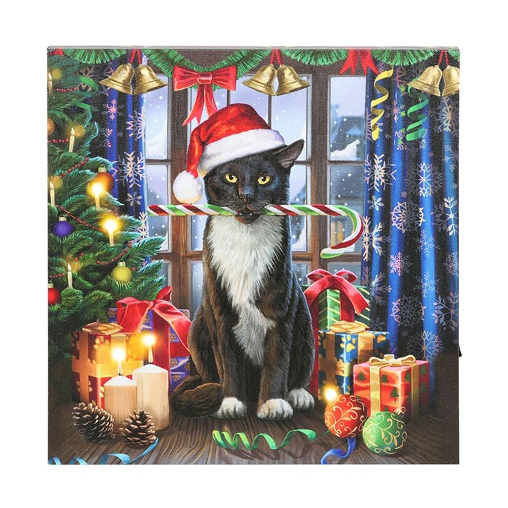 Krampuss (Cat) Light Up LED Canvas Plaque by Lisa Parker