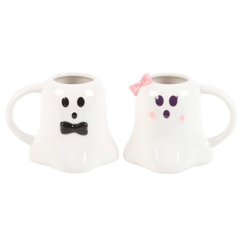 Mr and Mrs Boo Ghost Shaped Mug Gift Set