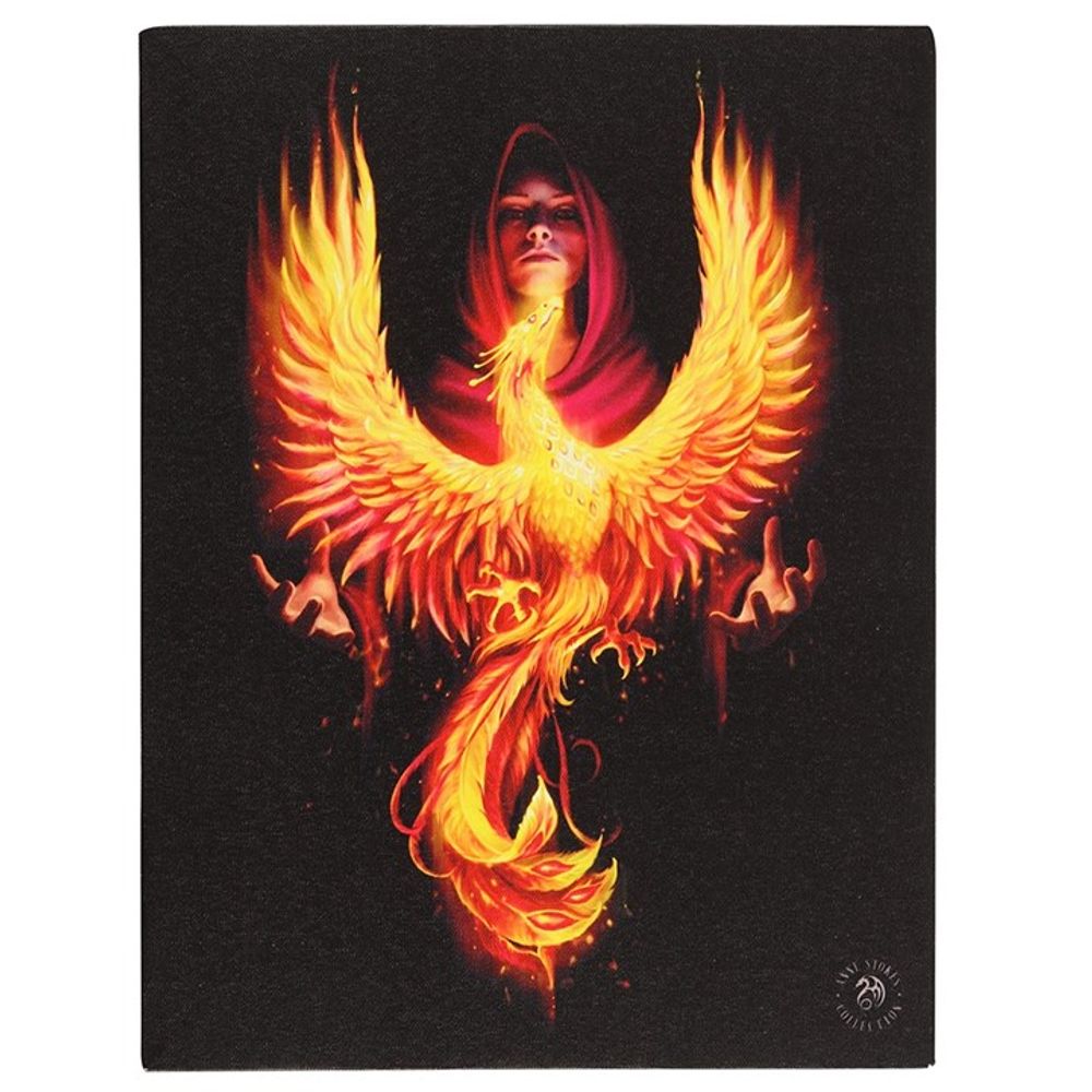 19x25cm 'Phoenix Rising' Canvas Plaque By Anne Stokes