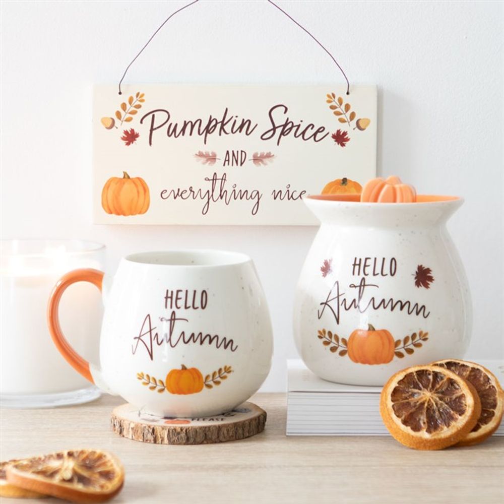 'Pumpkin Spice' Wooden Hanging Sign (20cm)