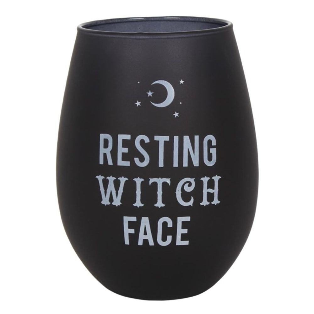 Resting Witch Face Stemless Wine Glass - Due Back Mid November