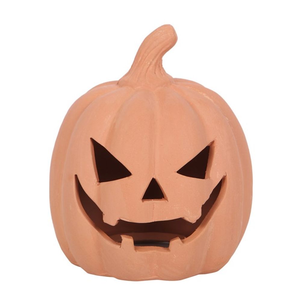 15cm Terracotta Halloween Pumpkin (Tealight) Ornament - Due Back May 2025