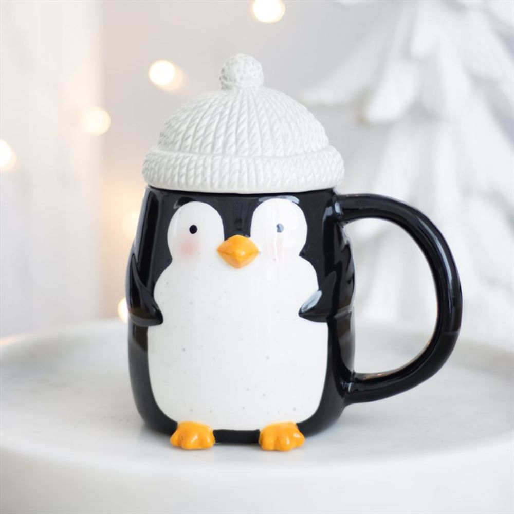 Penguin Shaped Mug with Lid