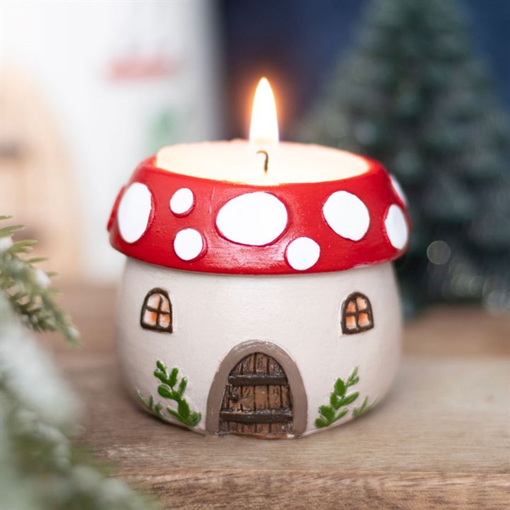 Mushroom House Resin Tealight Holder - Due Back Mid April 2025