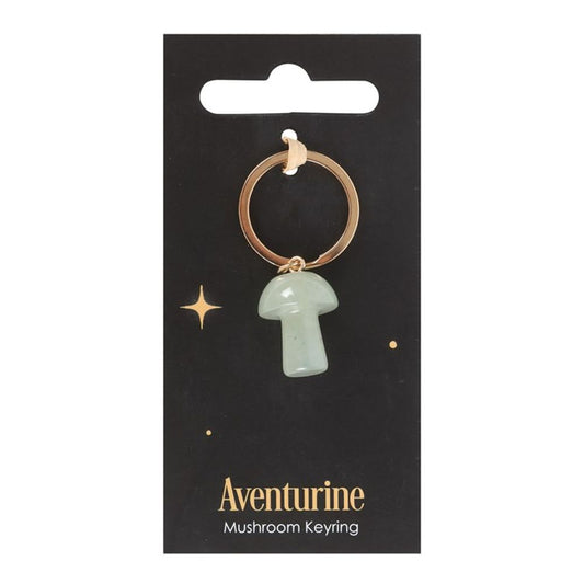 Aventurine Crystal Mushroom Keyring - Due Back Mid-December