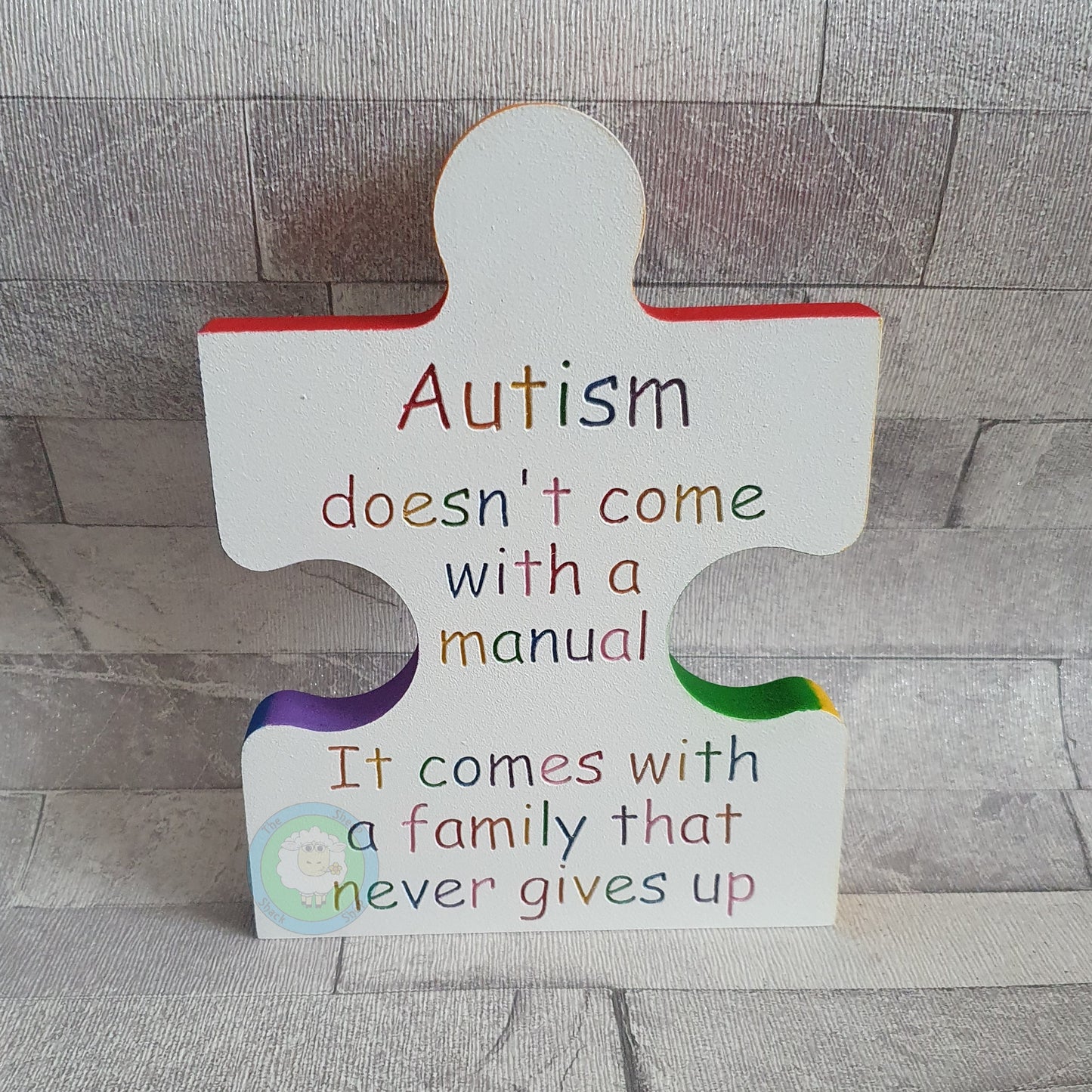 Customisable Wooden 'Autism' Freestanding Jigsaw Shaped Piece (18mm)