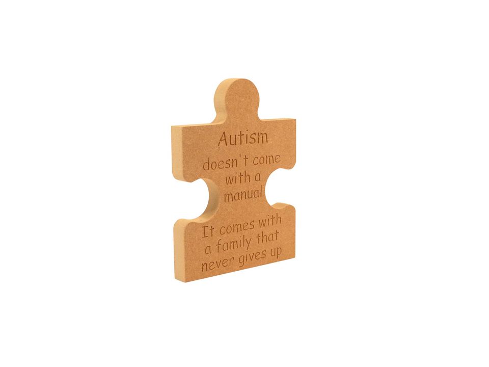 Customisable Wooden 'Autism' Freestanding Jigsaw Shaped Piece (18mm)