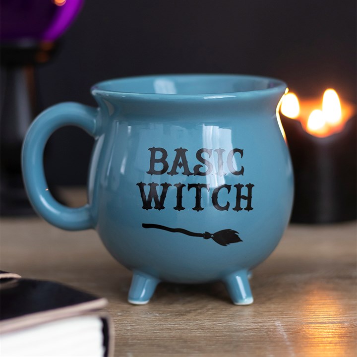 'Basic Witch' Blue Cauldron Mug