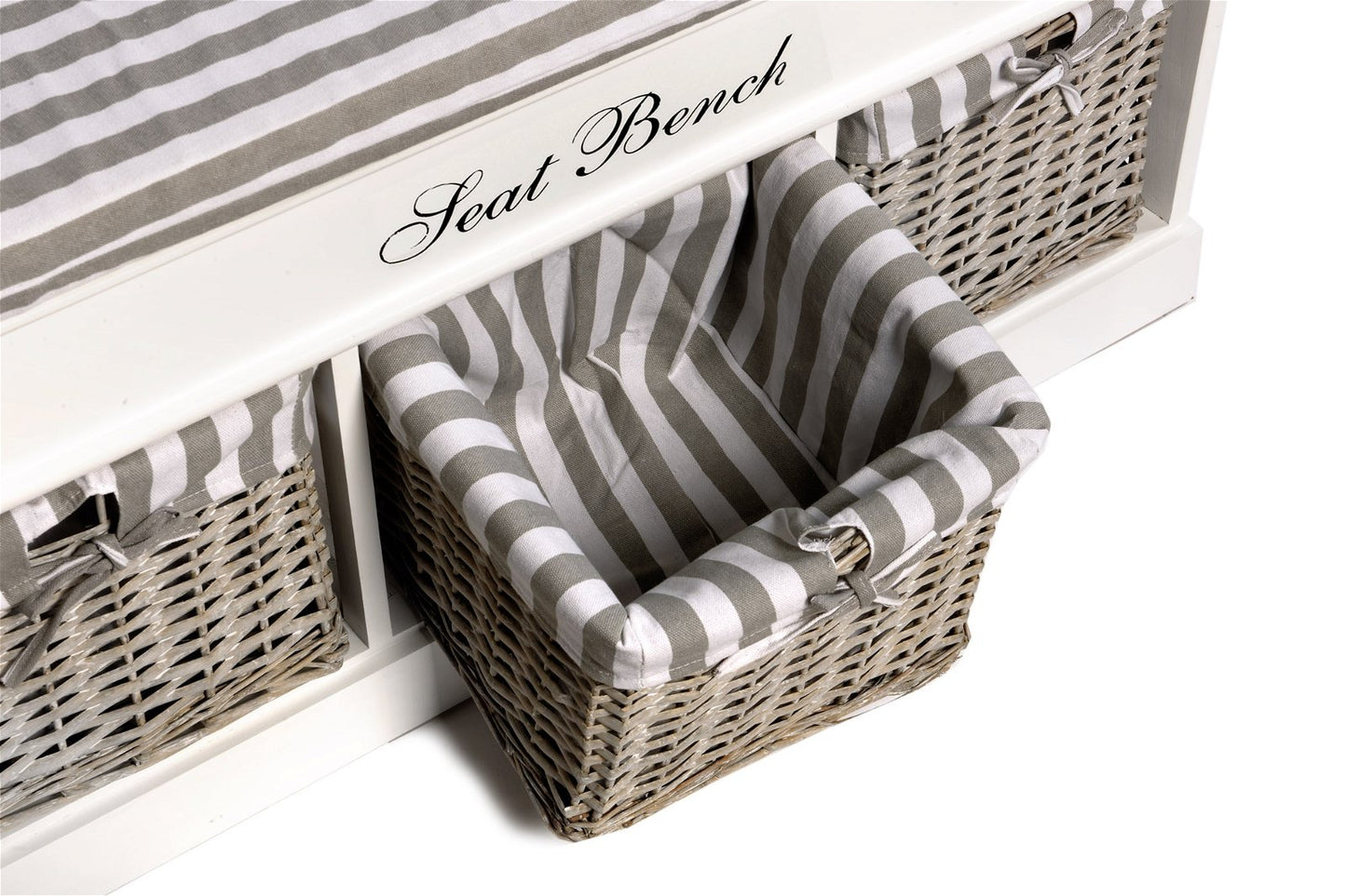 Three Basket Seat Bench (104x33x50cm) - UK Only