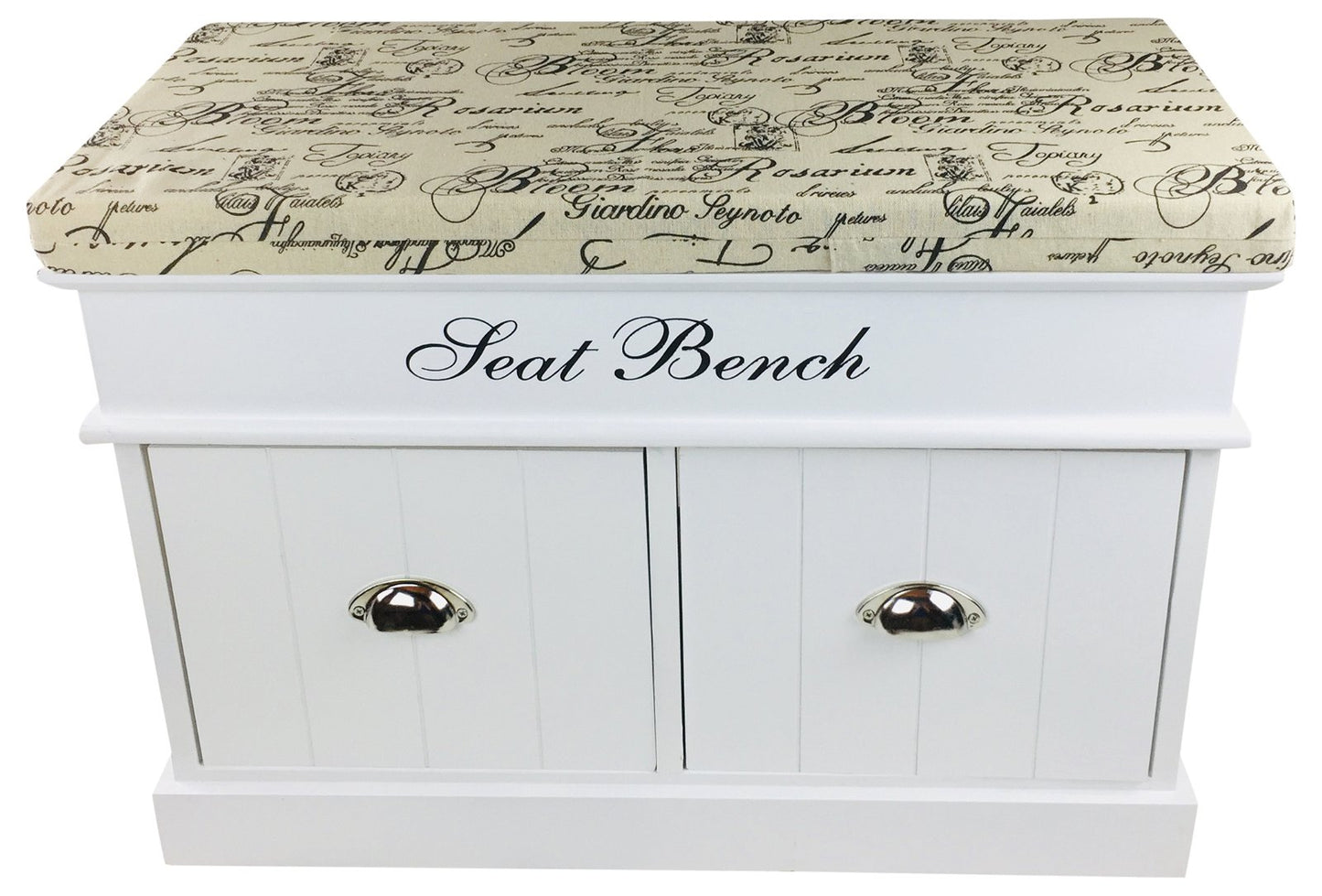 White Seat Bench With 2 Drawers & Lid (W70cm x D35cm x H50cm) - UK Only