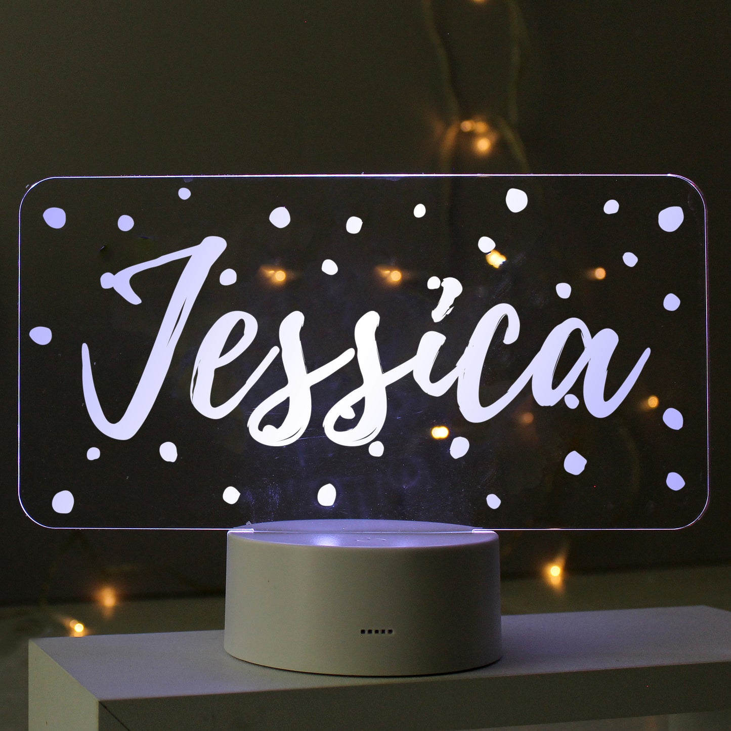 Personalised Name Only Pokka Dot LED Colour Changing Night Light