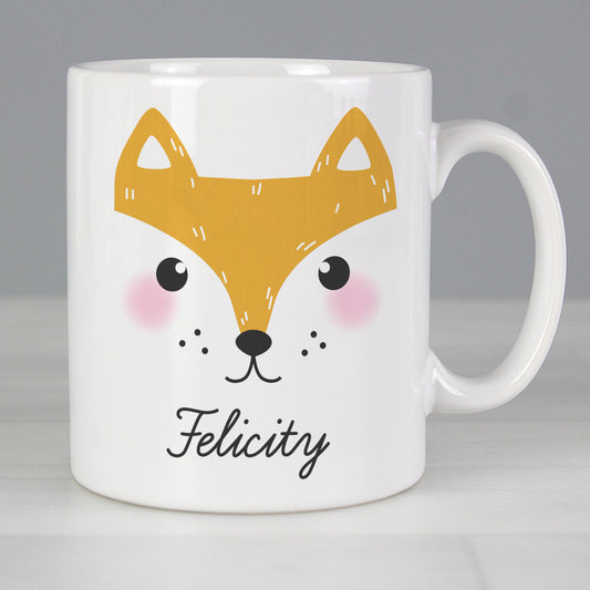 Personalised Cute Fox Face Mug - Updated Design