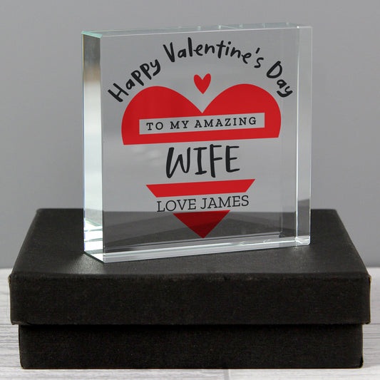 Personalised Valentine's Day Crystal Token