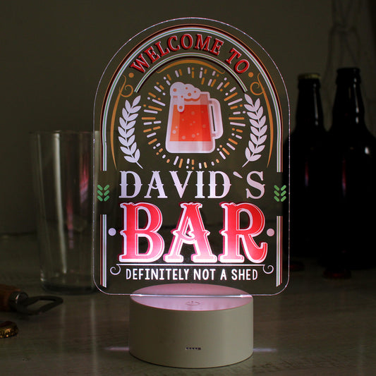 Personalised 'Welcome to ..... Bar' LED Colour Changing Light