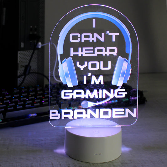 Personalised Gaming (Blue) LED Colour Changing Light