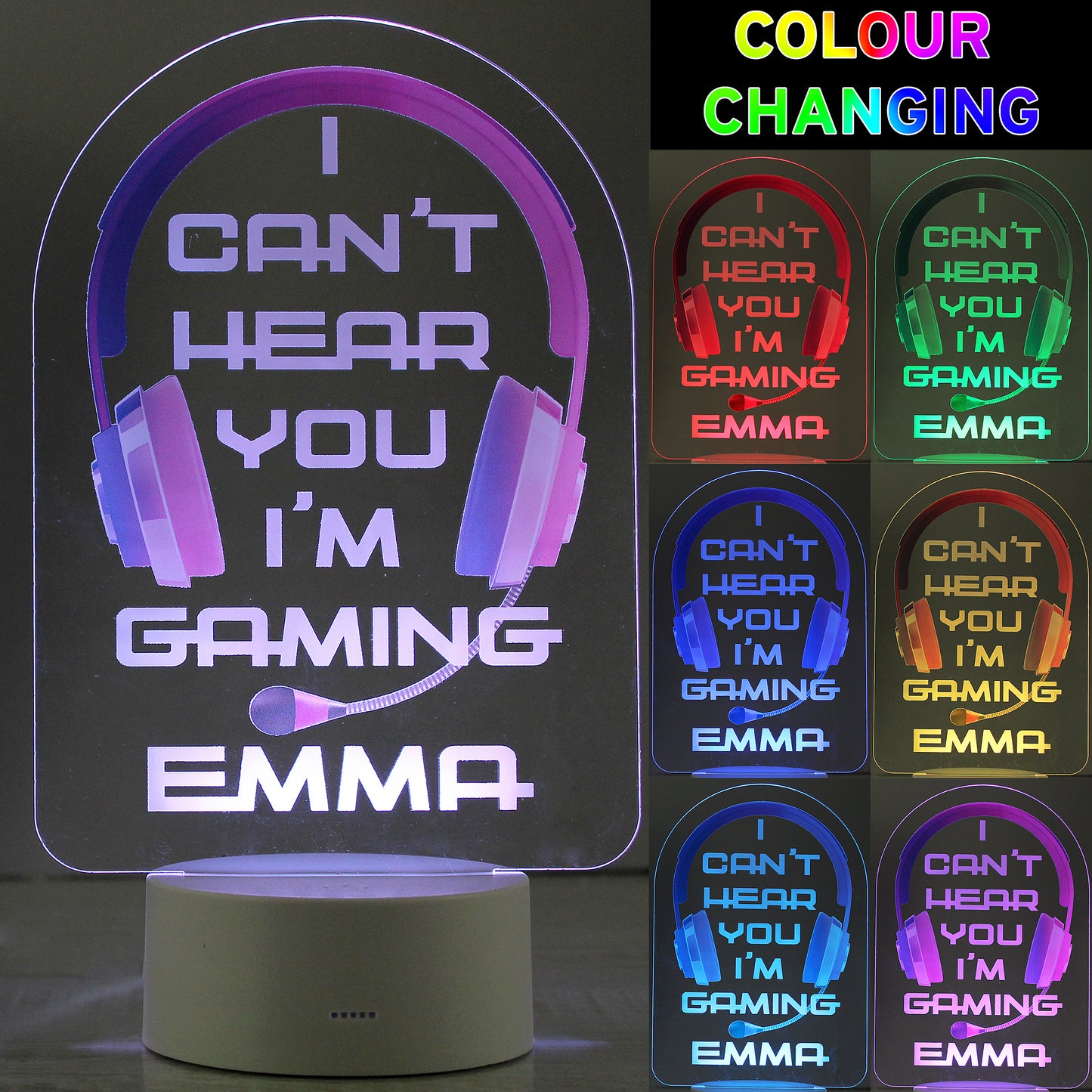 Personalised Gaming (Pink) LED Colour Changing Light