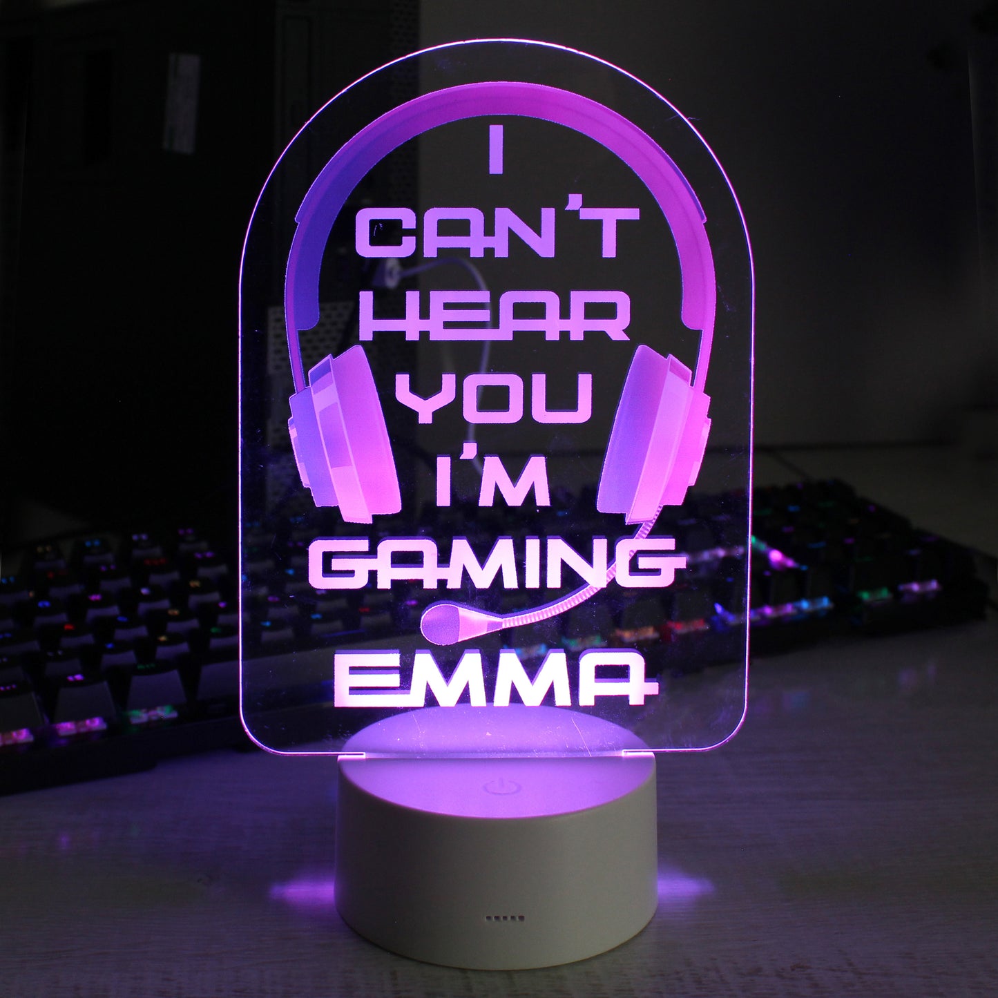 Personalised Gaming (Pink) LED Colour Changing Light