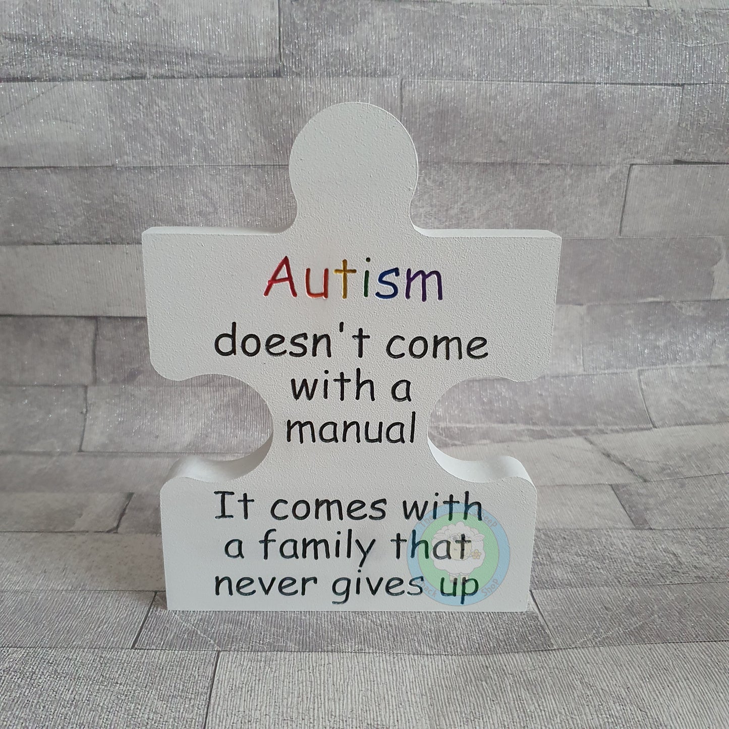 Customisable Wooden 'Autism' Freestanding Jigsaw Shaped Piece (18mm)