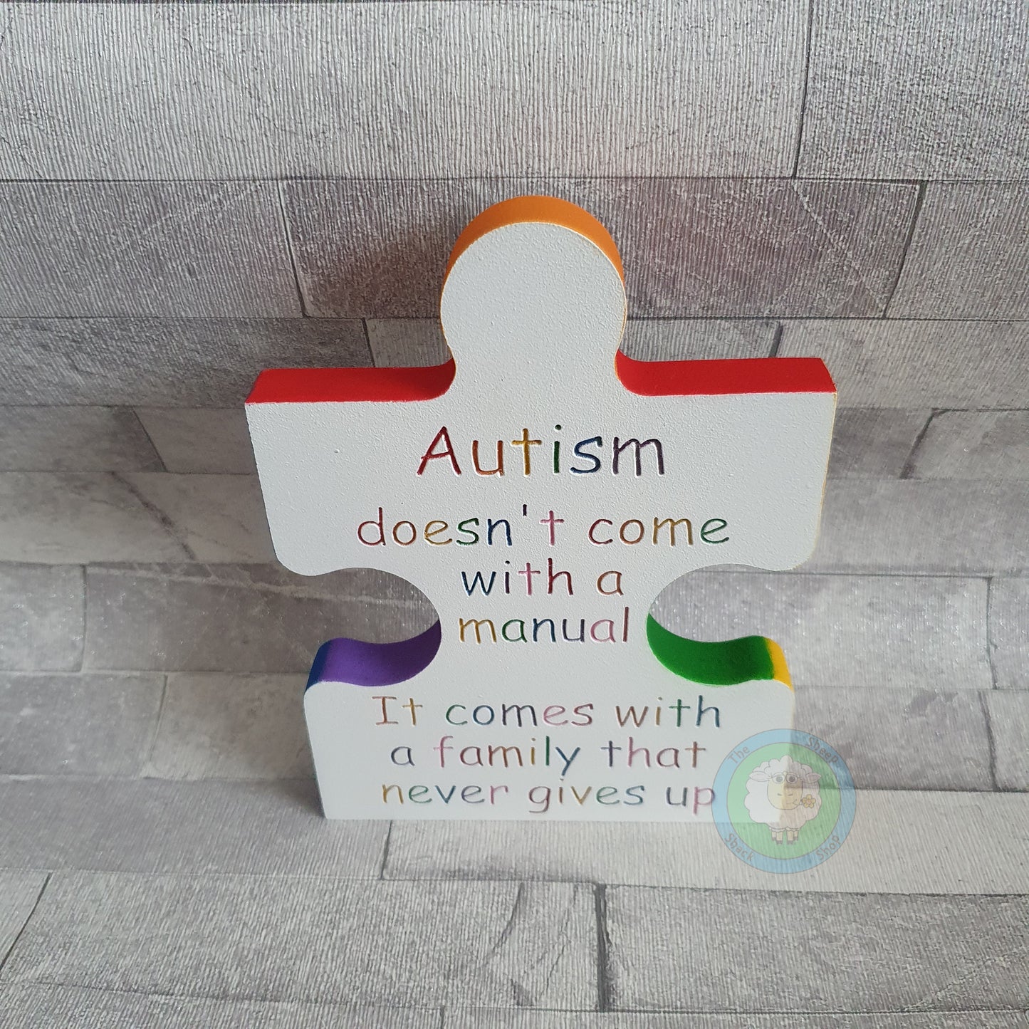 Customisable Wooden 'Autism' Freestanding Jigsaw Shaped Piece (18mm)