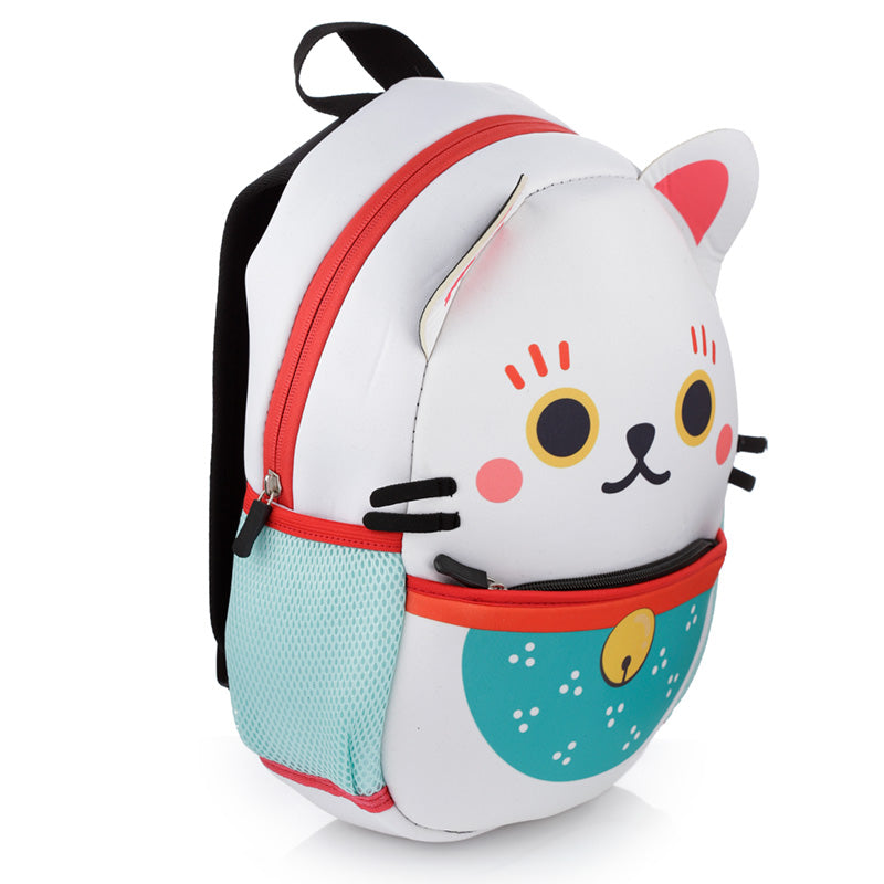 Maneki Neko Lucky Cat Neoprene Childrens Backpack Rucksack